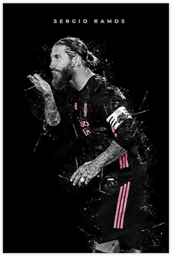 Holz Puzzle 1000 Teile Sergio Ramos Poster Fußball Fußball Kunst 6 Puzzles für Erwachsene anspruchsvoll 1000 Piece 29.5x19.6inch(75x50cm) von RSYCXEY