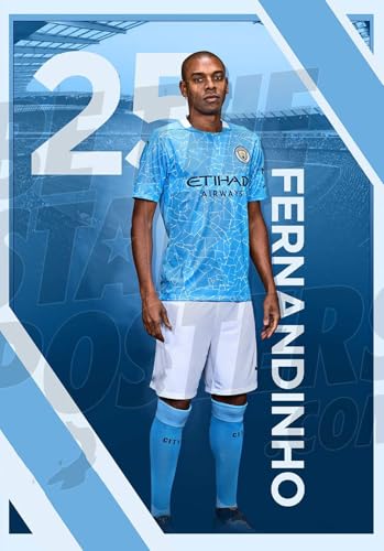 Holz Puzzle 500 Teile Manchester City FC 2020/21 Fernandinho Puzzles für Erwachsene anspruchsvoll 500 Piece 20.4x15inch(52x38cm) von RSYCXEY