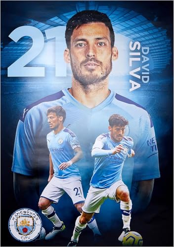 Puzzle für 500 Teile Manchester City FC 2019/20 David Silva Aktion - Holz Puzzlespiel Erwachsenen Puzzle Poster 500 Piece 20.4x15inch(52x38cm) von RSYCXEY