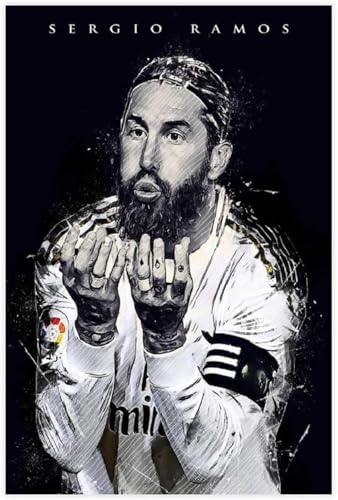 Puzzle für 500 Teile Sergio Ramos Poster Fußballspieler Holz Puzzlespiel Erwachsenen Puzzle Poster 500 Piece 20.4x15inch(52x38cm) von RSYCXEY