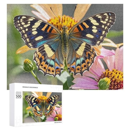 Puzzle, 500 Stück, herausforderndes Schmetterling, lustiges Puzzle, Holzpuzzle für Erwachsene und Familien von RTFGHJS