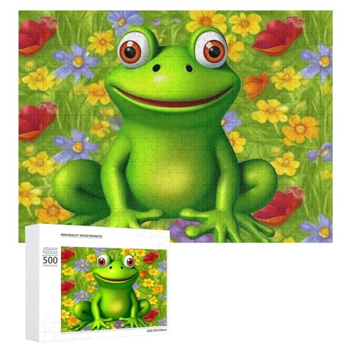 Puzzle, 500 Teile, anspruchsvoller Frosch, lustiges Puzzle, Holzpuzzle für Erwachsene und Familien von RTFGHJS