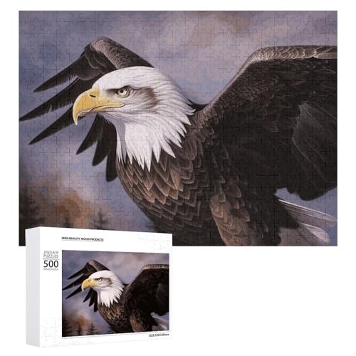 Puzzle, 500 Teile, anspruchsvoller Weißkopfseeadler, lustiges Puzzle, Holzpuzzle für Erwachsene und Familien von RTFGHJS