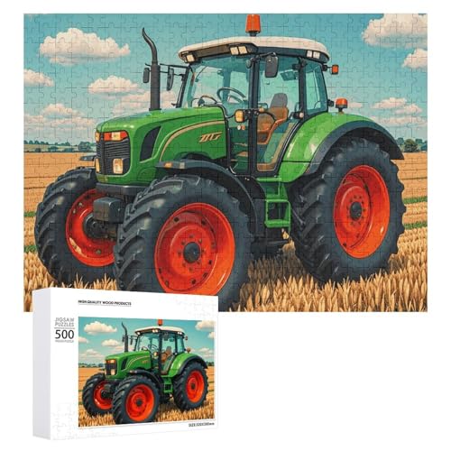 Puzzle, 500 Teile, anspruchsvolles Fantasy-Farm-Traktor, lustiges Puzzle, Holzpuzzle für Erwachsene und Familien von RTFGHJS