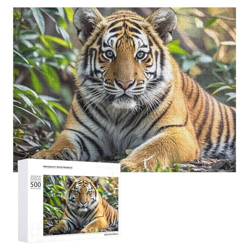 Puzzle, 500 Teile, herausfordernd, großer Tiger, lustiges Puzzle, Holzpuzzle für Erwachsene und Familien von RTFGHJS