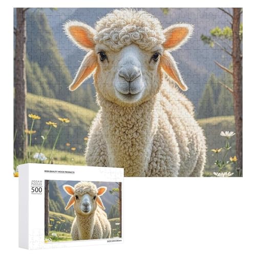 Puzzle, 500 Teile, herausforderndes Lamm, lustiges Puzzle, Holzpuzzle für Erwachsene und Familien von RTFGHJS