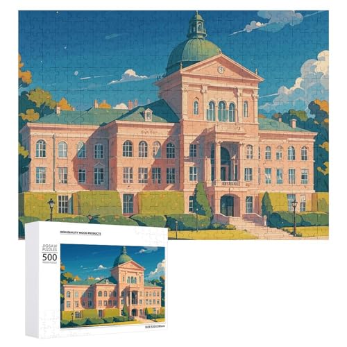 Puzzle 500 PCS Challenging College of Moab Fun Puzzle Wooden Jigsaw Puzzles for Adults Families von RTFGHJS