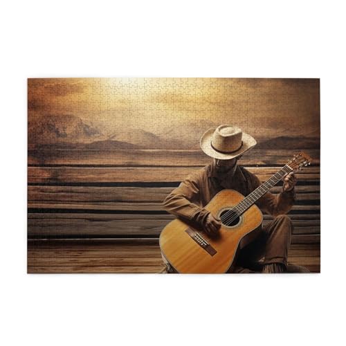 1000-teiliges Puzzle für Erwachsene, herausfordernde Puzzles für Spielabende, Western-Musik, Holzpuzzle, personalisierbar, individuelle Holzpuzzles für Familie, Bildpuzzle, fertige Größe 74,9 x 50 cm 1000-teiliges Puzzle für Erwachsene, herausfordernde Puzzles für Spielabende, Western-Musik, Holzpuzzle, personalisierbar, individuelle Holzpuzzles für Familie, Bildpuzzle, fertige Größe 74,9 x 50 cm von RTSTNMBD