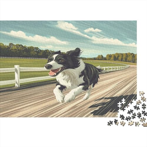 Border Collie 1000 Stück Holzpuzzles Kniffel Spaß Für Die Ganze Familie Netter Hund Haustier Handgefertigte DIY-Anpassung Geburtstag Geschenke Familiendekorationen 1000pcs (75x50cm) von RTTGKMYPL