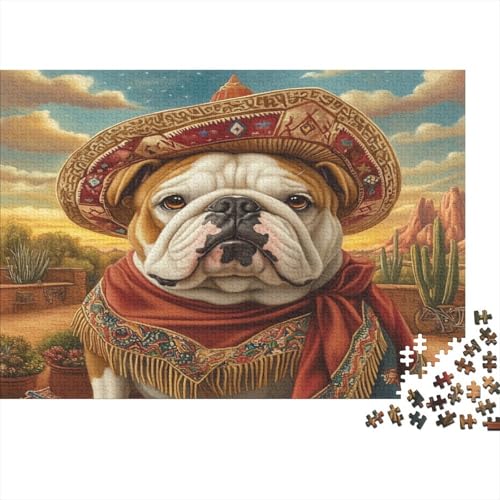 Bulldog 1000 Stück Holzpuzzles Geschicklichkeitsspiel Für Die Ganze Familie Netter Hund Haustier Handgefertigte DIY-Anpassung Puzzle-Geschenk Familiendekorationen 1000pcs (75x50cm) von RTTGKMYPL