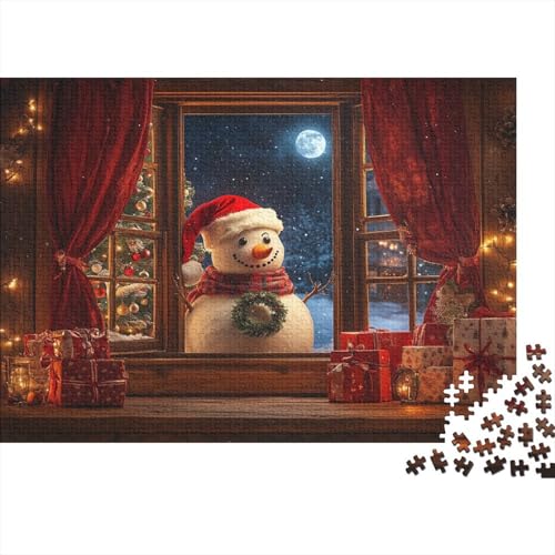 Cartoon Weihnachten 1000 Stück Holzpuzzles Familien-Puzzlespiel Schneemann Handgefertigte DIY-Anpassung Puzzle-Geschenk Familie Wanddekoration 1000pcs (75x50cm) von RTTGKMYPL