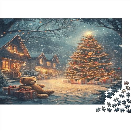 Cartoon Weihnachten 1000 Stück Holzpuzzles Familien-Puzzlespiel Weihnachtsbaum Handgefertigte DIY-Anpassung Weihnachten Geschenke Familie Wanddekoration 1000pcs (75x50cm) von RTTGKMYPL