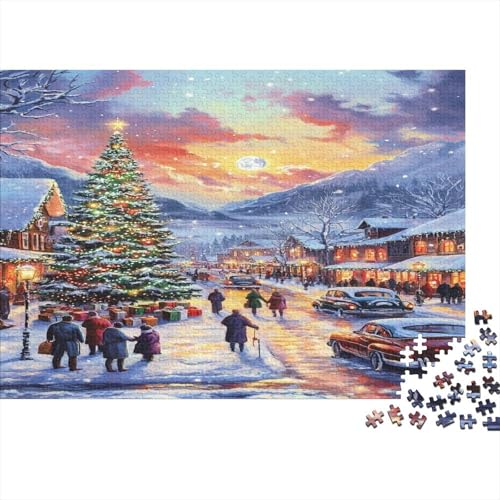 Cartoon Weihnachten 1000 Stück Holzpuzzles Generation Als Herausforderndes Weihnachtsbaum Handgefertigte DIY-Anpassung Weihnachten Geschenke Familiendekorationen 1000pcs (75x50cm) von RTTGKMYPL