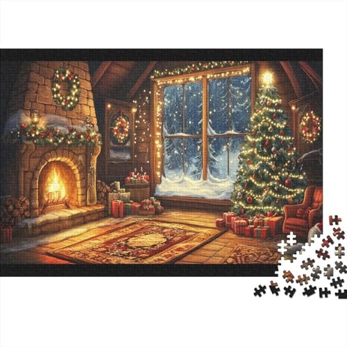 Cartoon Weihnachten 1000 Stück Holzpuzzles Kniffel Spaß Für Die Ganze Familie EIN Warmer Raum Handgefertigte DIY-Anpassung Paar Liebhaber Geschenke Familie Wanddekoration 1000pcs (75x50cm) von RTTGKMYPL