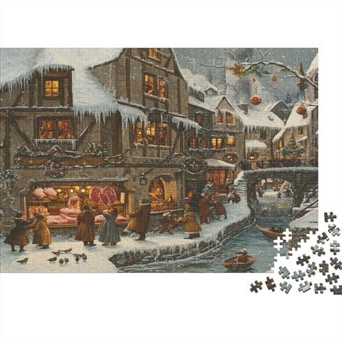 Cartoon Weihnachten 1000 Stück Holzpuzzles Kniffel Spaß Für Die Ganze Familie Handgefertigte DIY-Anpassung Puzzle-Geschenk Familiendekorationen 1000pcs (75x50cm) von RTTGKMYPL