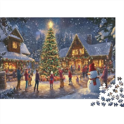 Cartoon Weihnachten 1000 Stück Holzpuzzles Kniffel Spaß Für Die Ganze Familie Weihnachtsbaum Handgefertigte DIY-Anpassung Paar Liebhaber Geschenke Familiendekorationen 1000pcs (75x50cm) von RTTGKMYPL