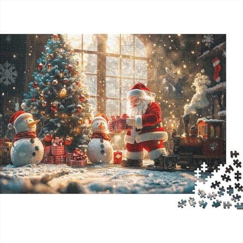 Cartoon Weihnachten 1000 Stück Holzpuzzles Kniffel Spaß Für Die Ganze Familie Weihnachtsmann Handgefertigte DIY-Anpassung Geburtstag Geschenke Familie Wanddekoration 1000pcs (75x50cm) von RTTGKMYPL