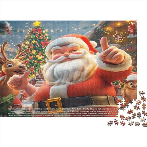 Cartoon Weihnachten 1000 Stück Holzpuzzles Kniffel Spaß Für Die Ganze Familie Weihnachtsmann Handgefertigte DIY-Anpassung Puzzle-Geschenk Familie Wanddekoration 1000pcs (75x50cm) von RTTGKMYPL