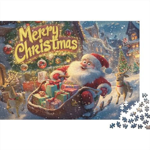 Cartoon Weihnachten 1000 Stück Holzpuzzles Kniffel Spaß Für Die Ganze Familie Weihnachtsmann Handgefertigte DIY-Anpassung Weihnachten Geschenke Familiendekorationen 1000pcs (75x50cm) von RTTGKMYPL