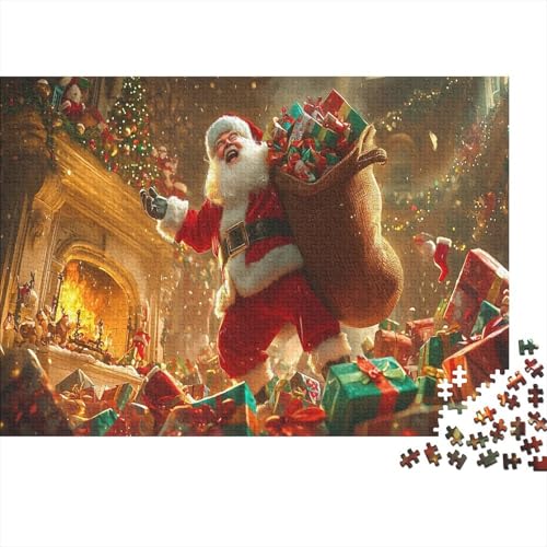 Cartoon Weihnachten 1000 Stück Holzpuzzles Kniffel Spaß Für Die Ganze Familie Weihnachtsmann Handgefertigte DIY-Anpassung Weihnachten Geschenke Familiendekorationen 1000pcs (75x50cm) von RTTGKMYPL