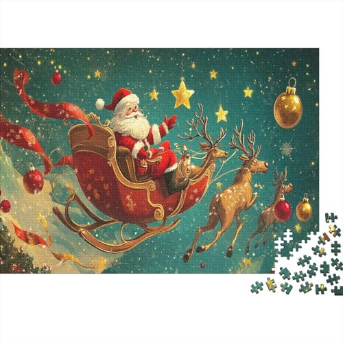 Cartoon Weihnachten 1000 Stück Holzpuzzles Puzzlespiele Für Erwachsene Weihnachtsmann Handgefertigte DIY-Anpassung Puzzle-Geschenk Familiendekorationen 1000pcs (75x50cm) von RTTGKMYPL