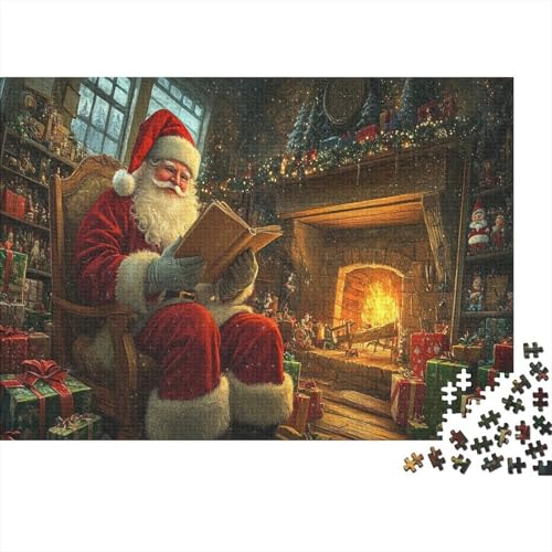 Cartoon Weihnachten 1000 Stück Holzpuzzles Stress Abbauen EIN Warmer Raum Handgefertigte DIY-Anpassung Paar Liebhaber Geschenke Familie Wanddekoration 1000pcs (75x50cm) von RTTGKMYPL