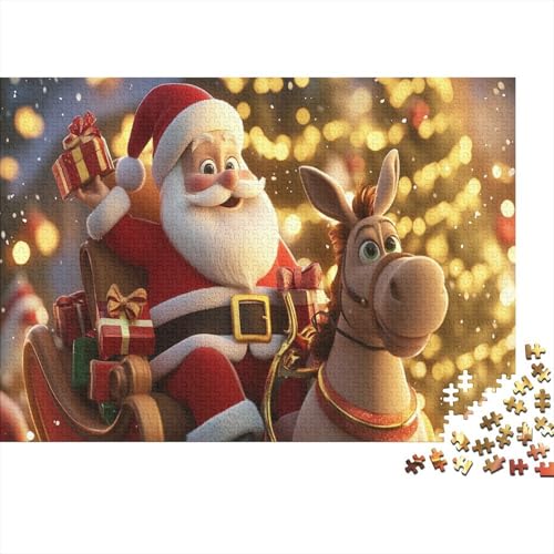 Cartoon Weihnachten 1000 Stück Holzpuzzles Stress Abbauen Weihnachtsmann Handgefertigte DIY-Anpassung Geburtstag Geschenke Familiendekorationen 1000pcs (75x50cm) von RTTGKMYPL