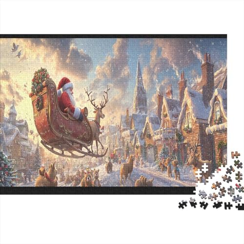 Cartoon Weihnachten 500 Stück Holzpuzzles Familien-Puzzlespiel Weihnachtsmann Handgefertigte DIY-Anpassung Paar Liebhaber Geschenke Familie Wanddekoration 500pcs (52x38cm) von RTTGKMYPL