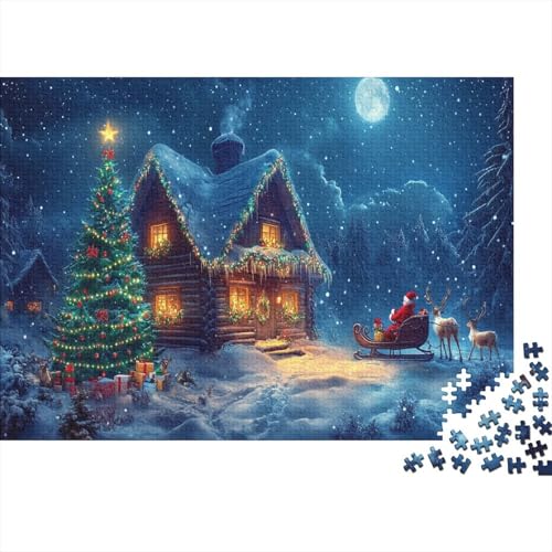 Cartoon Weihnachten 500 Stück Holzpuzzles Kniffel Spaß Für Die Ganze Familie EIN warmes Haus Handgefertigte DIY-Anpassung Weihnachten Geschenke Familie Wanddekoration 500pcs (52x38cm) von RTTGKMYPL