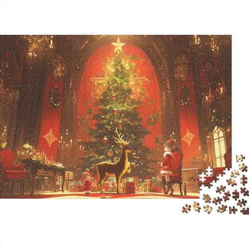 Cartoon Weihnachten 500 Stück Holzpuzzles Puzzlespiele Für Erwachsene Weihnachtsbaum Handgefertigte DIY-Anpassung Paar Liebhaber Geschenke Familiendekorationen 500pcs (52x38cm) von RTTGKMYPL