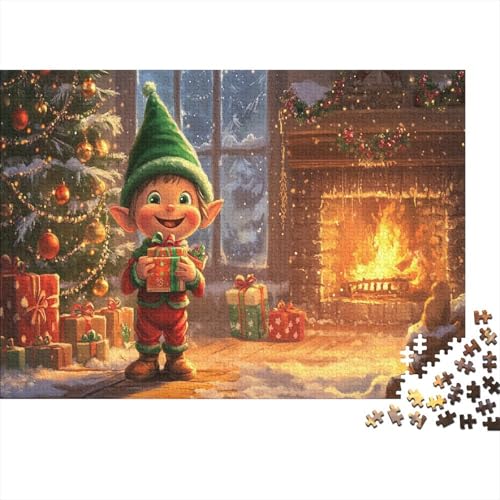 Cartoon Weihnachten 500 Stück Holzpuzzles Stress Abbauen Handgefertigte DIY-Anpassung Puzzle-Geschenk Familie Wanddekoration 500pcs (52x38cm) von RTTGKMYPL