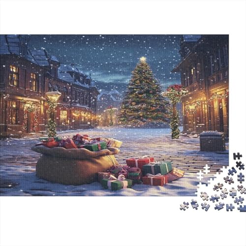 Cartoon Weihnachten 500 Stück Holzpuzzles Stress Abbauen Weihnachtsbaum Handgefertigte DIY-Anpassung Paar Liebhaber Geschenke Familiendekorationen 500pcs (52x38cm) von RTTGKMYPL