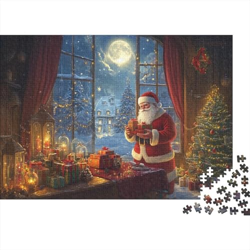 Cartoon Weihnachten 500 Stück Holzpuzzles Stress Abbauen Weihnachtsmann Handgefertigte DIY-Anpassung Geburtstag Geschenke Familiendekorationen 500pcs (52x38cm) von RTTGKMYPL