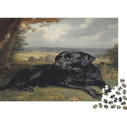 Der Labrador Retriever 1000 Stück Holzpuzzles Geschicklichkeitsspiel Für Die Ganze Familie Netter Hund Haustier Handgefertigte DIY-Anpassung Puzzle-Geschenk Familie Wanddekoration 1000pcs (75x50cm) von RTTGKMYPL