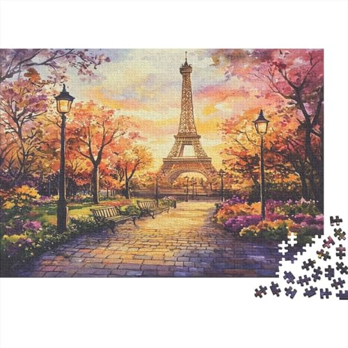 Eiffelturm 1000 Stück Holzpuzzles Kniffel Spaß Für Die Ganze Familie Berühmte Sehenswürdigkeiten in Frankreich Handgefertigte DIY-Anpassung Weihnachten Geschenke Familiendekorationen 1000pcs (75x50cm) von RTTGKMYPL