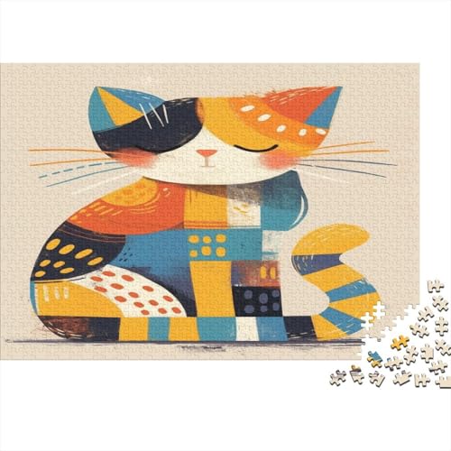 Eine Cartoon farbige Katze 300 Stück Holzpuzzles Generation Als Herausforderndes Süße Cartoon Tiere Handgefertigte DIY-Anpassung Paar Liebhaber Geschenke Familie Wanddekoration 300pcs (40x28cm) von RTTGKMYPL