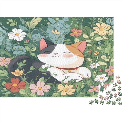 Eine süße Katze 300 Stück Holzpuzzles Kniffel Spaß Für Die Ganze Familie Süße Cartoon Tiere Handgefertigte DIY-Anpassung Puzzle-Geschenk Familiendekorationen 300pcs (40x28cm) von RTTGKMYPL