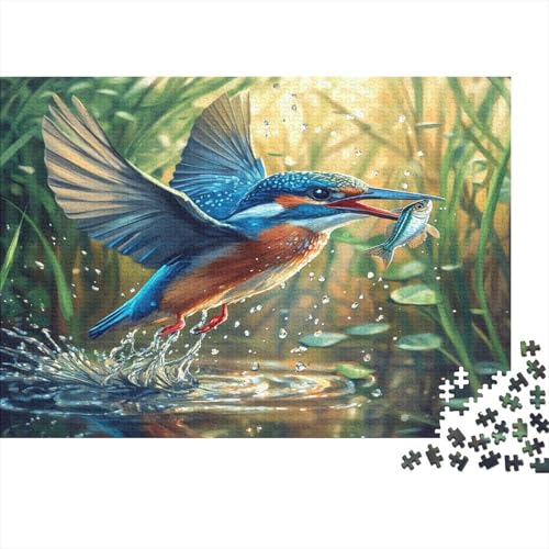 Eisvogel 1000 Stück Holzpuzzles Familien-Puzzlespiel Fliegende Tiere Handgefertigte DIY-Anpassung Paar Liebhaber Geschenke Familie Wanddekoration 1000pcs (75x50cm) von RTTGKMYPL