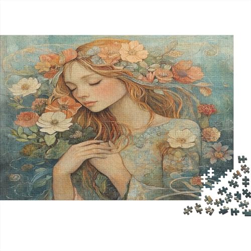 Enchanting Blumenfee 500 Stück Holzpuzzles Kniffel Spaß Für Die Ganze Familie Schönes Mädchen Handgefertigte DIY-Anpassung Weihnachten Geschenke Familie Wanddekoration 500pcs (52x38cm) von RTTGKMYPL