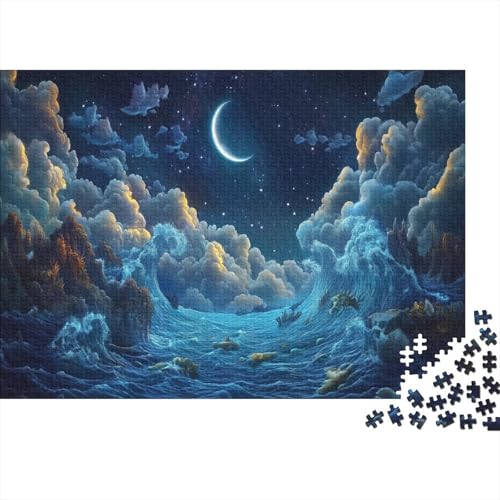 Fantastischer Ozean 1000 Stück Holzpuzzles Kniffel Spaß Für Die Ganze Familie Sternenhimmel und Meer Handgefertigte DIY-Anpassung Geburtstag Geschenke Familiendekorationen 1000pcs (75x50cm) von RTTGKMYPL