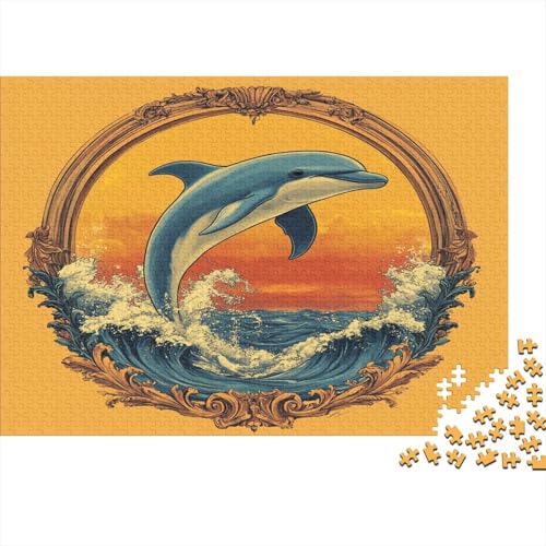 Fantasy Delphin Crest 1000 Stück Holzpuzzles Generation Als Herausforderndes Meeresorganismus Handgefertigte DIY-Anpassung Weihnachten Geschenke Familie Wanddekoration 1000pcs (75x50cm) von RTTGKMYPL