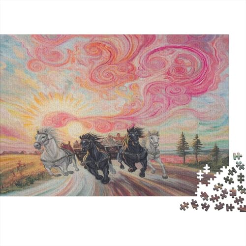 Fine Pferd 1000 Stück Holzpuzzles Puzzlespiele Für Erwachsene Wildtier Handgefertigte DIY-Anpassung Puzzle-Geschenk Familie Wanddekoration 1000pcs (75x50cm) von RTTGKMYPL