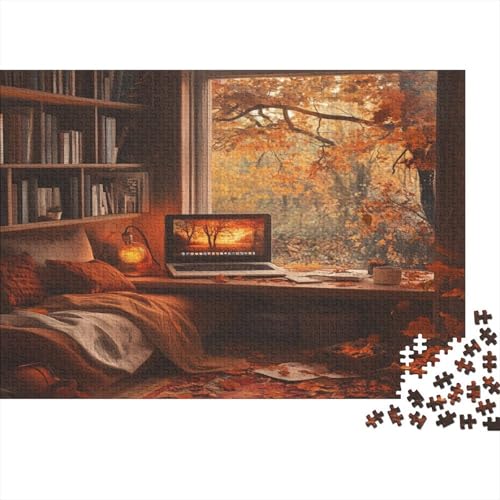 Gemütliches Schlafzimmer 500 Stück Holzpuzzles Geschicklichkeitsspiel Für Die Ganze Familie Schöner Herbst Handgefertigte DIY-Anpassung Puzzle-Geschenk Familie Wanddekoration 500pcs (52x38cm) von RTTGKMYPL