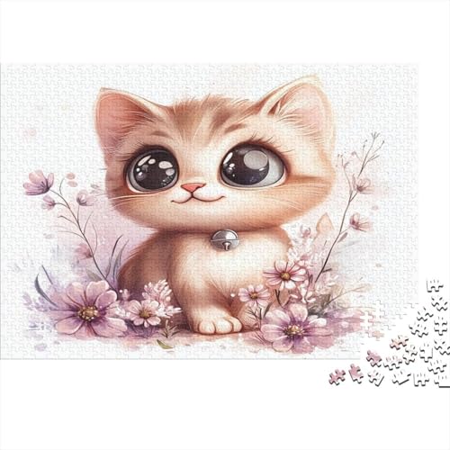 Kleine Katze im Kawaii Stil 300 Stück Holzpuzzles Abbauen Familien Süße Cartoon Tiere Handgefertigte DIY-Anpassung Paar Liebhaber Geschenke Familie Wanddekoration 300pcs (40x28cm) von RTTGKMYPL