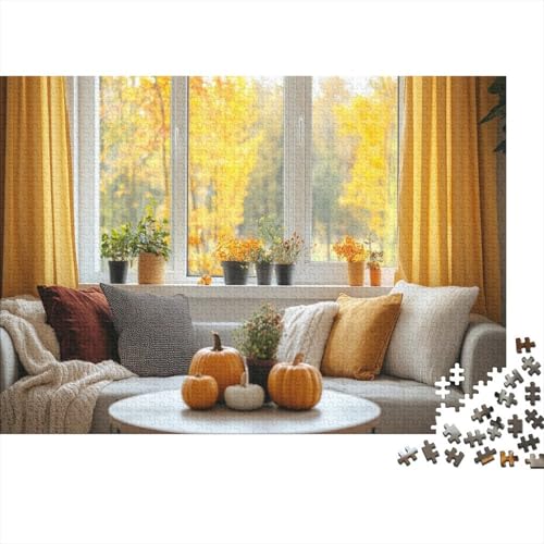 Komfortables Wohnzimmer 1000 Stück Holzpuzzles Abbauen Familien Schöner Herbst Handgefertigte DIY-Anpassung Geburtstag Geschenke Familiendekorationen 1000pcs (75x50cm) von RTTGKMYPL