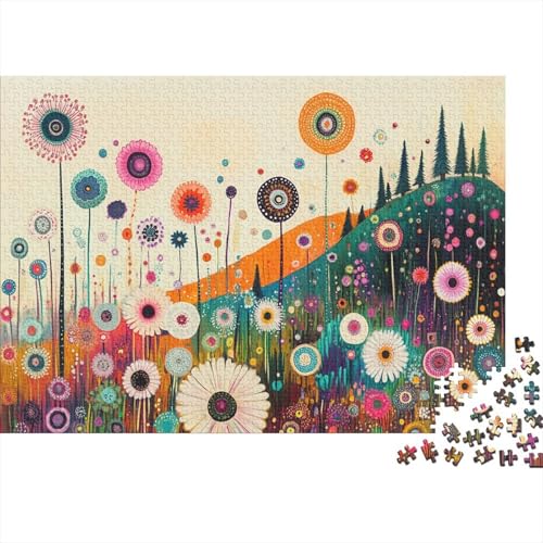 Löwenzahnförmige Blumen 1000 Stück Holzpuzzles Geschicklichkeitsspiel Für Die Ganze Familie Handgefertigte DIY-Anpassung Puzzle-Geschenk Familie Wanddekoration 1000pcs (75x50cm) von RTTGKMYPL