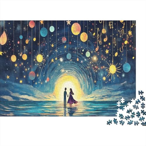 Musik Ozean 500 Stück Holzpuzzles Puzzlespiele Für Erwachsene Romantisches Paar Handgefertigte DIY-Anpassung Weihnachten Geschenke Familiendekorationen 500pcs (52x38cm) von RTTGKMYPL