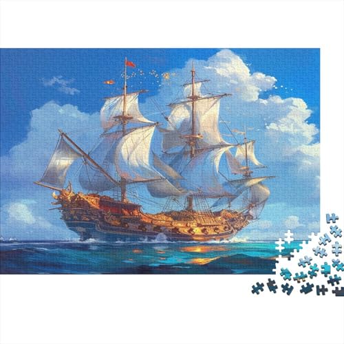 Segelboot 500 Stück Holzpuzzles Stress Abbauen Entdecken Sie das Meer Handgefertigte DIY-Anpassung Weihnachten Geschenke Familie Wanddekoration 500pcs (52x38cm) von RTTGKMYPL