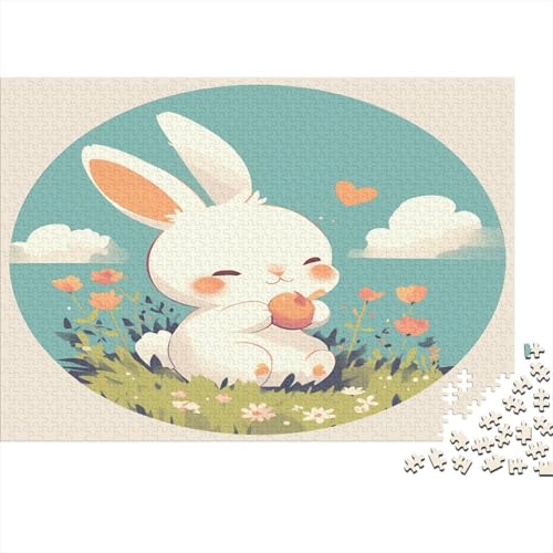 Süßes kleines Kaninchen 300 Stück Holzpuzzles Puzzlespiele Für Erwachsene Süße Cartoon Tiere Handgefertigte DIY-Anpassung Paar Liebhaber Geschenke Familiendekorationen 300pcs (40x28cm) von RTTGKMYPL