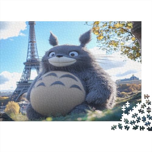 Totoro 1000 Stück Holzpuzzles Abbauen Familien Süße Cartoon Tiere Handgefertigte DIY-Anpassung Geburtstag Geschenke Familie Wanddekoration 1000pcs (75x50cm) von RTTGKMYPL